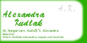 alexandra kudlak business card